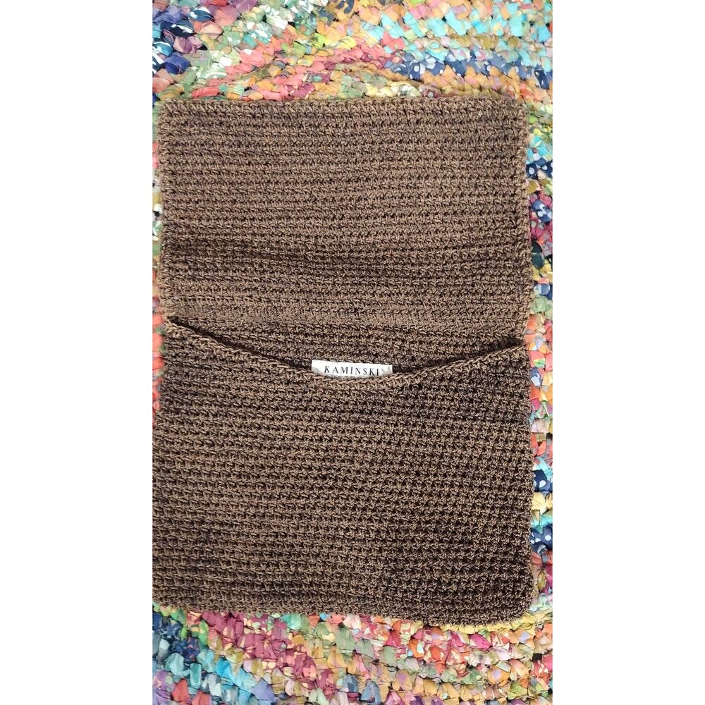 Helen Kaminski 100% Raffia Brown Clutch Resort Evening Bag Vacation Travel